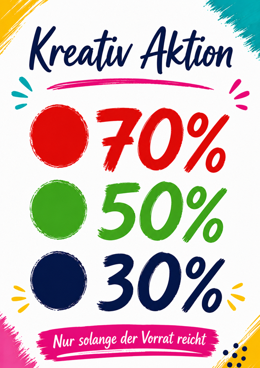 Kreativ Aktion bis zu 70%